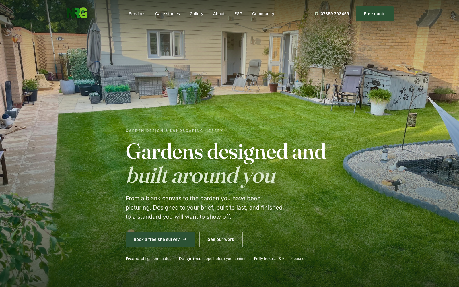 NRG Landscaping website