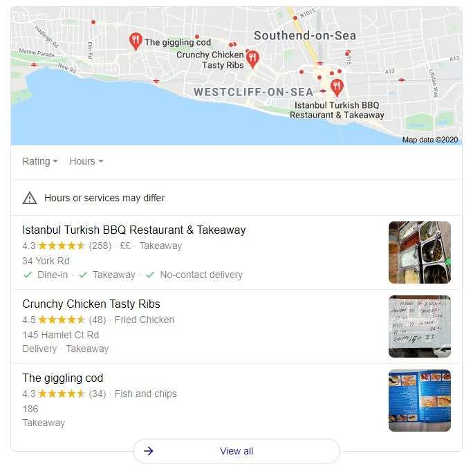 Top Local search results