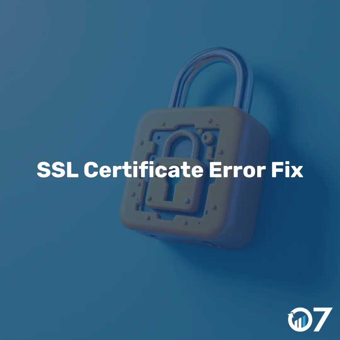 SSL Certificate Error Fix